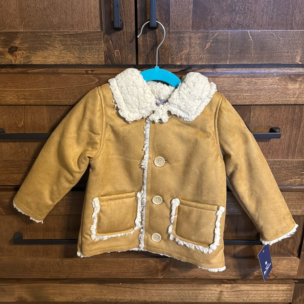 Ben Sherman Boys' Toddler Fashion Outerwear Jacket, Bonded Sherpa Beige